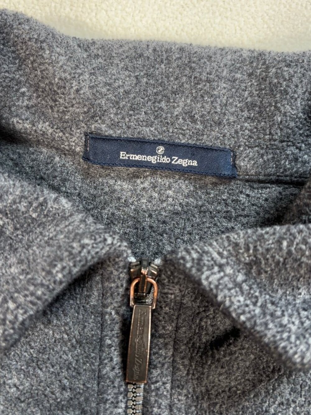 Ermenegildo Zegna 1/4 Zip Pullover Grey Lightweight Made in Italy Men's M